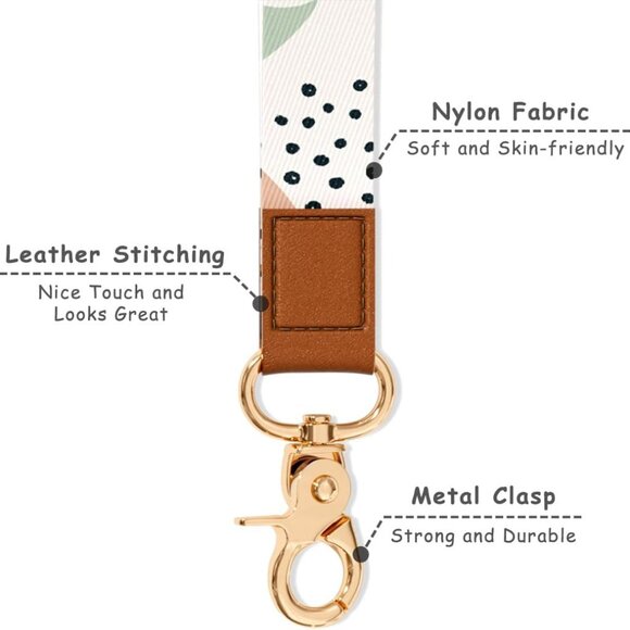 Wrist Lanyard Key Chain, Cute Wristlet Strap Keychain Holder for Women Men Car K - Picture 3 of 7